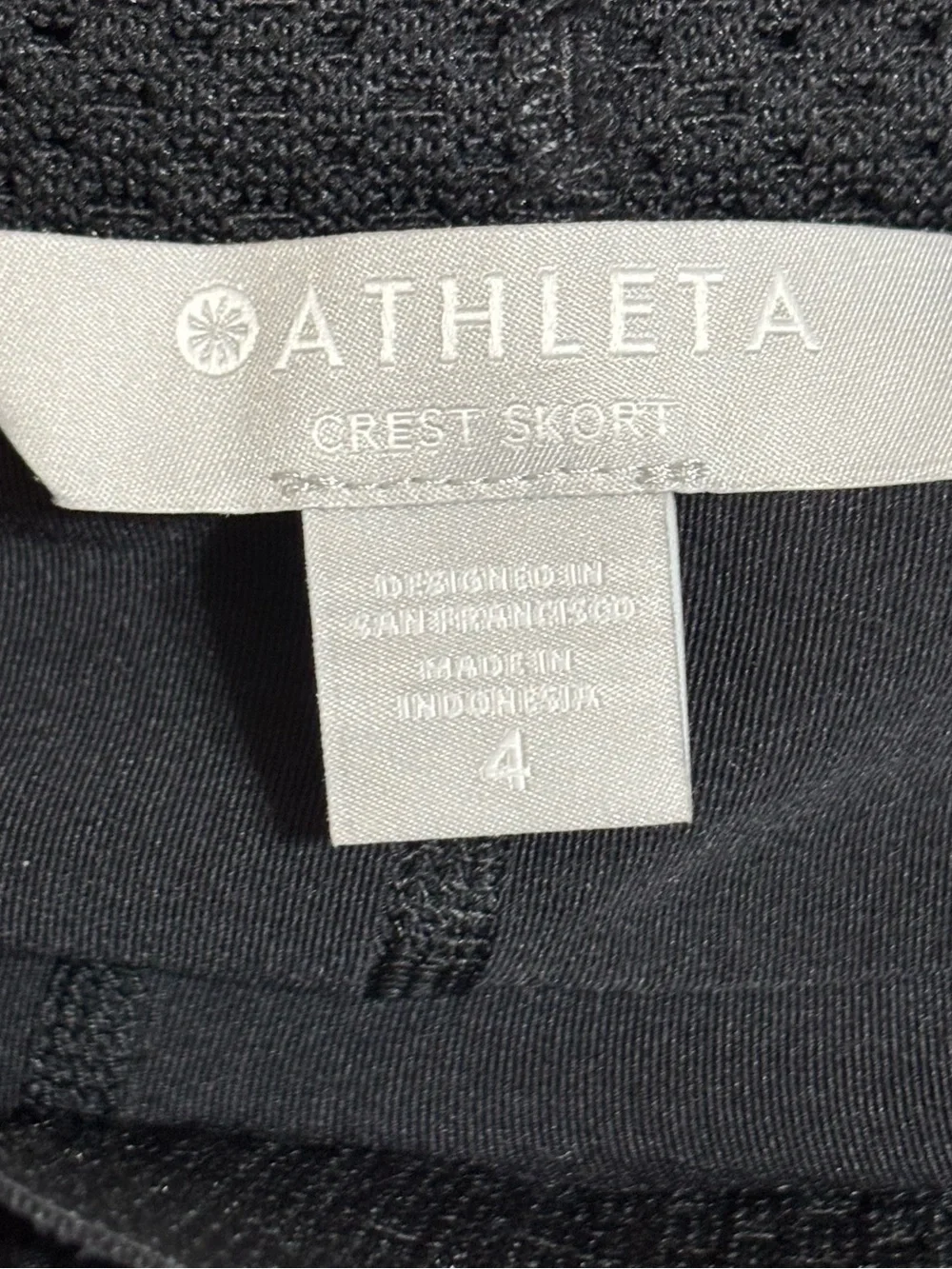 NWT Athleta Crest Skort Black Athletic Golf Tennis Running Skirt Size 4